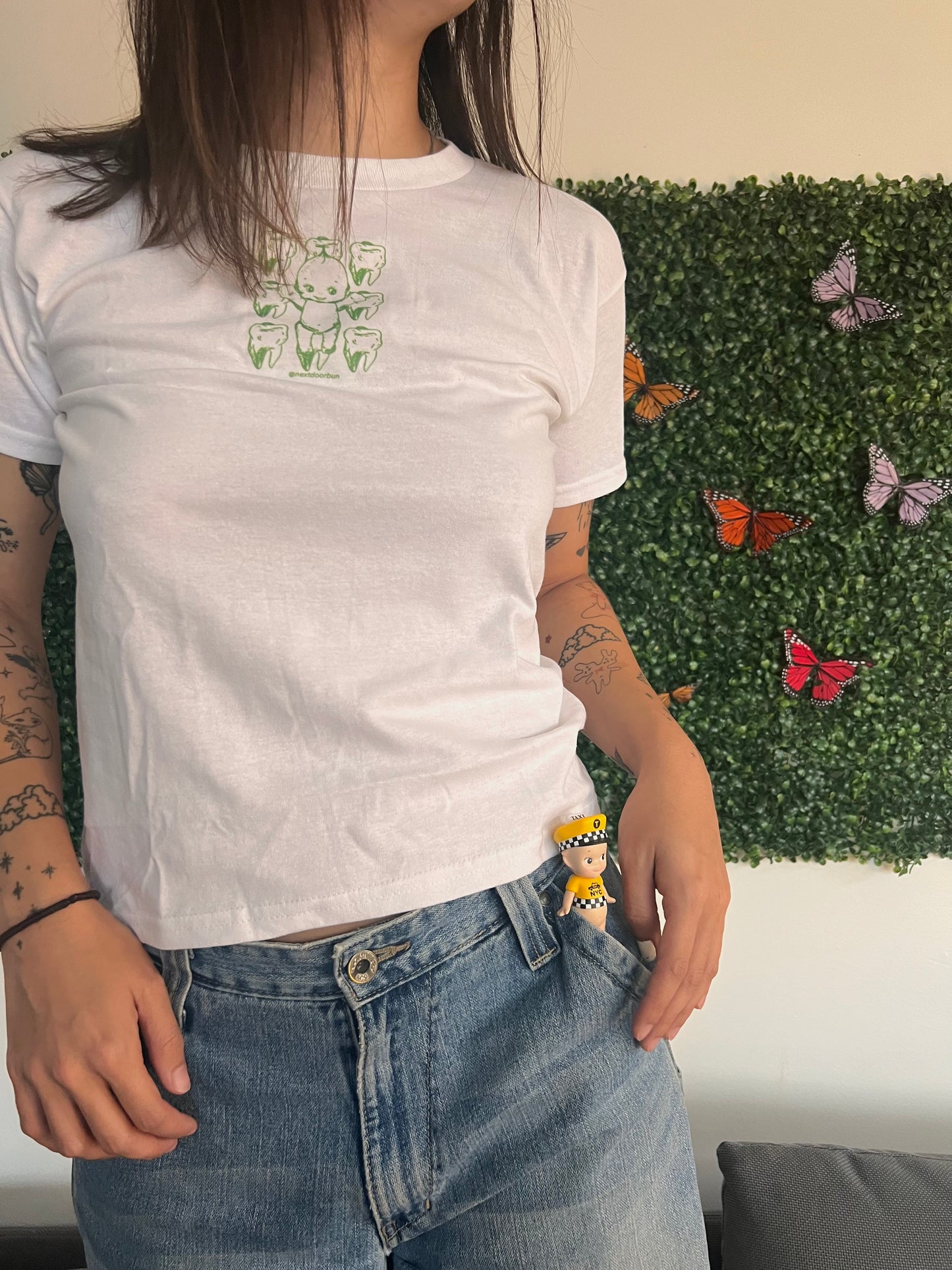 nextdoorbun logo baby tee