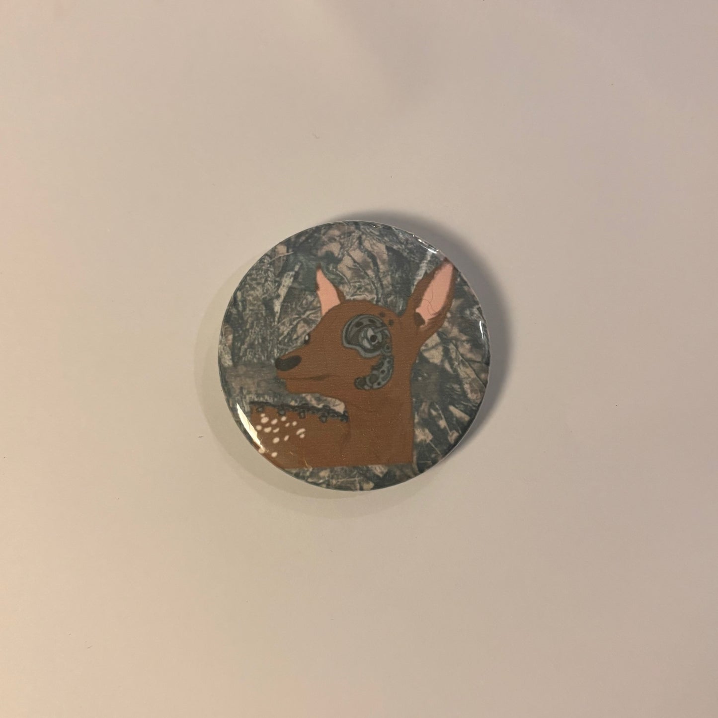 bionic deer button pin