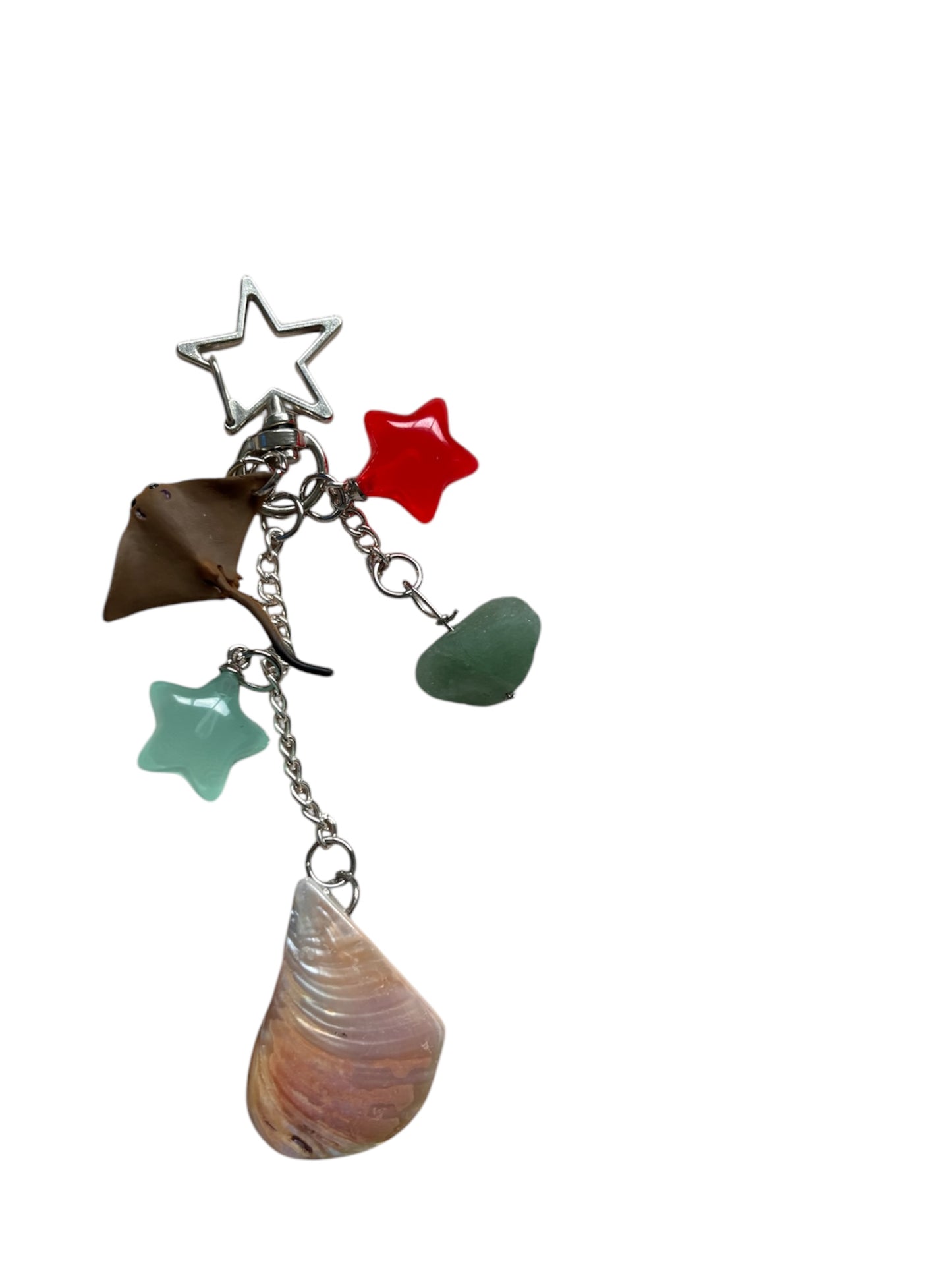 stingray seashell keychain