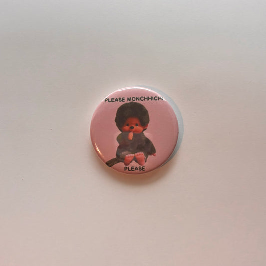 please monchhichi please button pin