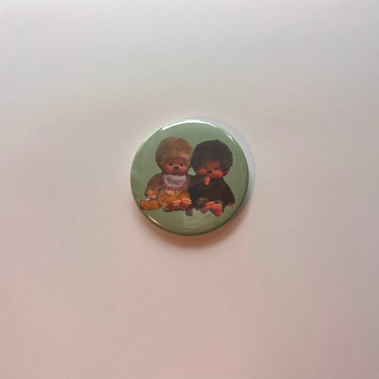 monchhichi pair #2 button pin
