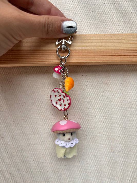calico critters mushroom keychain