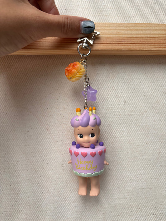 sonny angel bday cake keychain