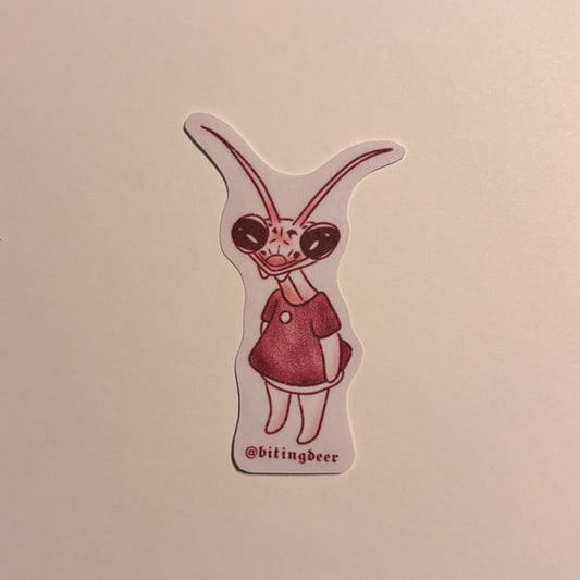 mantis mutant girl sticker