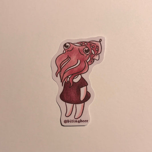 cuttlefish mutant girl sticker