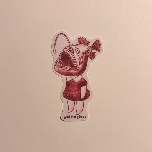 anglerfish mutant girl sticker