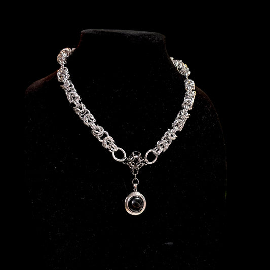 black pearl locket necklace