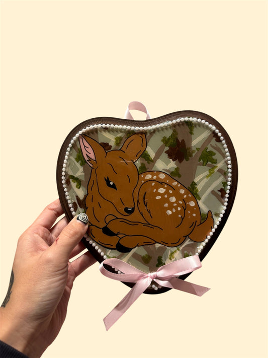 camo deer heart painting