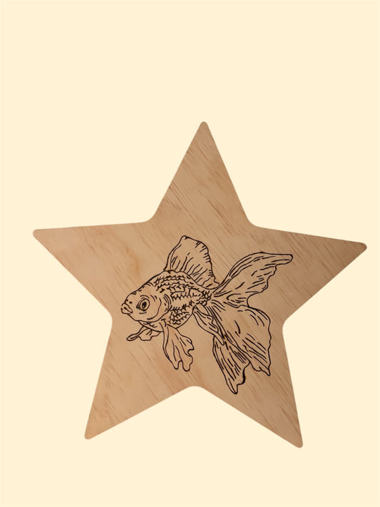 goldfish star woodburning
