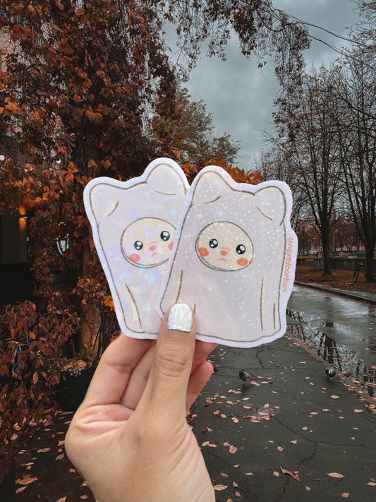 calico critters cat ghost sticker