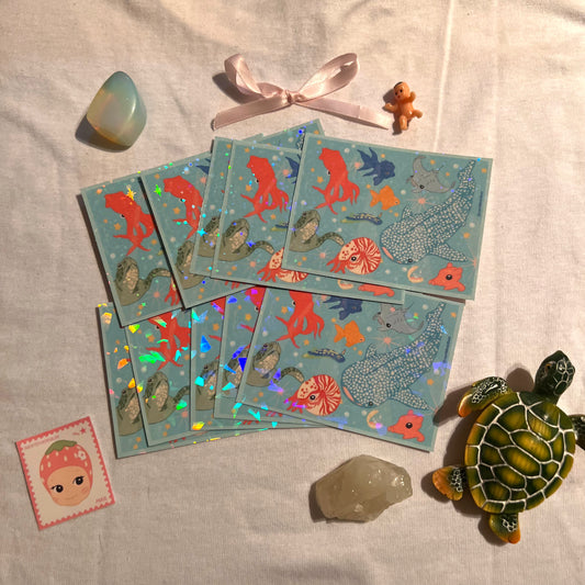 ocean critters doodle page sticker