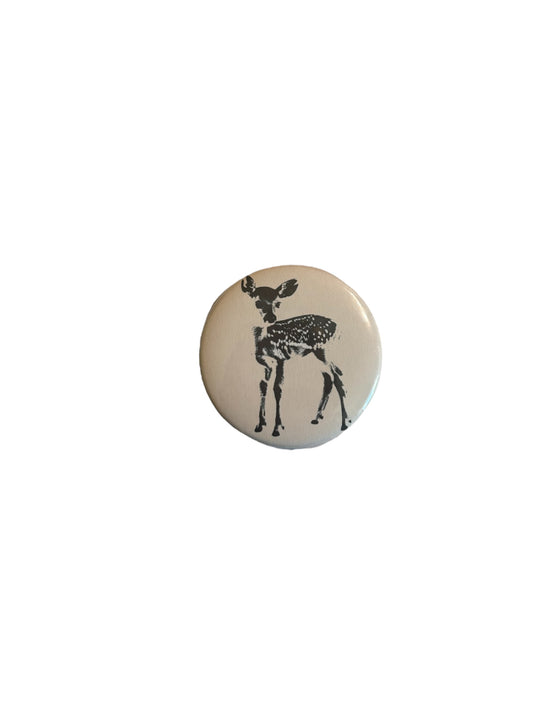 bitingdeer logo button pin
