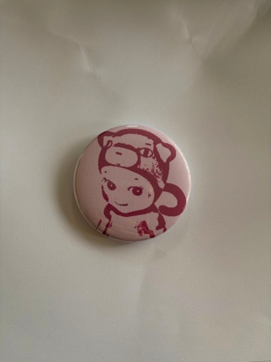 sonny monkey button pin