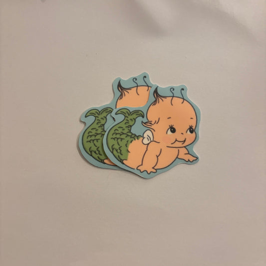 mermaid kewpie sticker