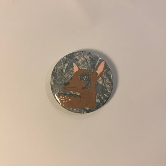 bionic deer button pin