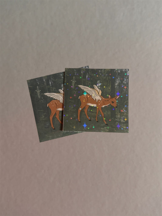 angel deer sticker