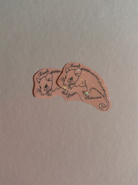 trash princess possum sticker