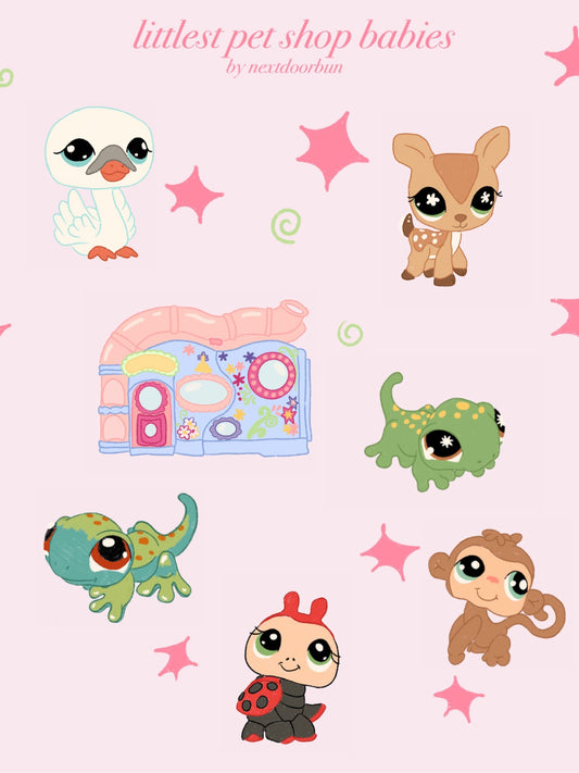 littlest pet shop babies sticker sheet