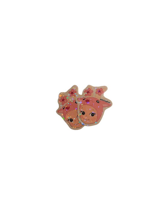 sonny cherry blossom deer head sticker